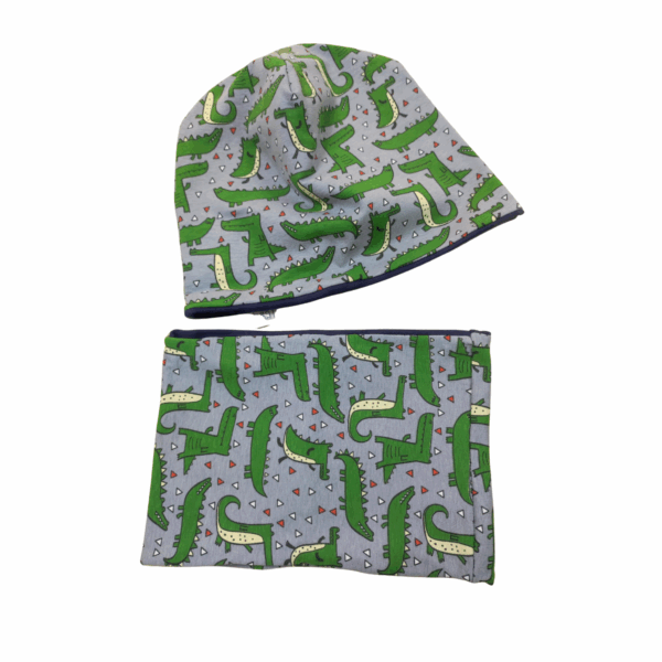 scaldacollo e cappello in cotone