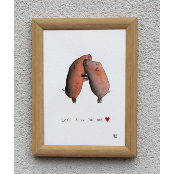 cartolina illustrata dipinta a mano