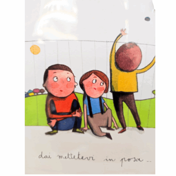 cartolina illustrata dipinta a mano