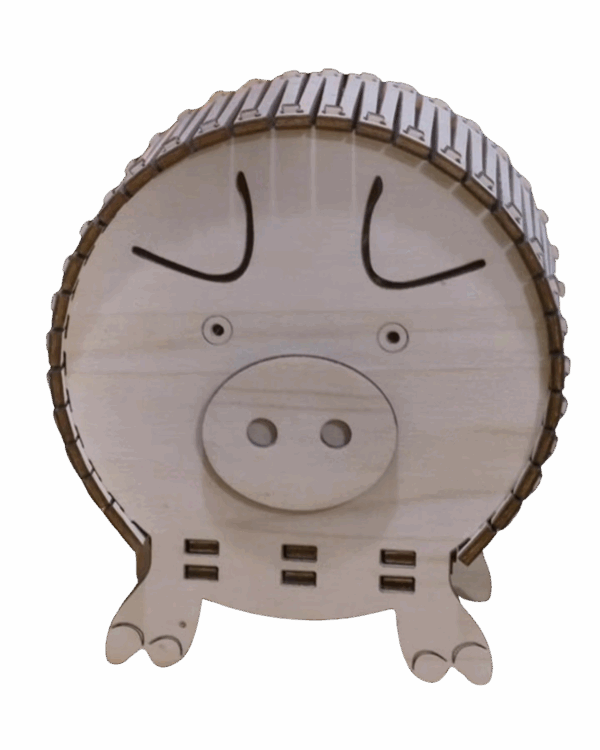 porcellino salvadanaio legno