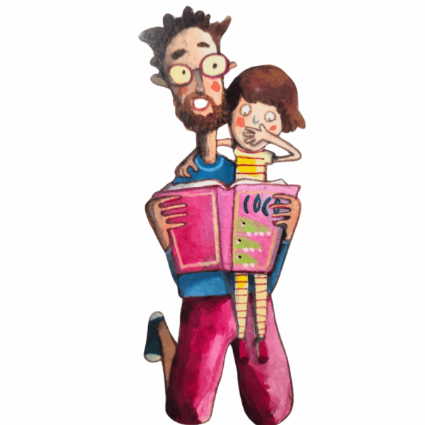 cartolina illustrata dipinta a mano