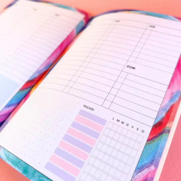 Planner non datato illustrato mensile settimanale