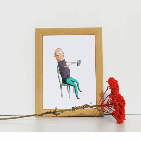 cartolina illustrata dipinta a mano