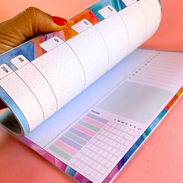 Planner non datato illustrato mensile settimanale