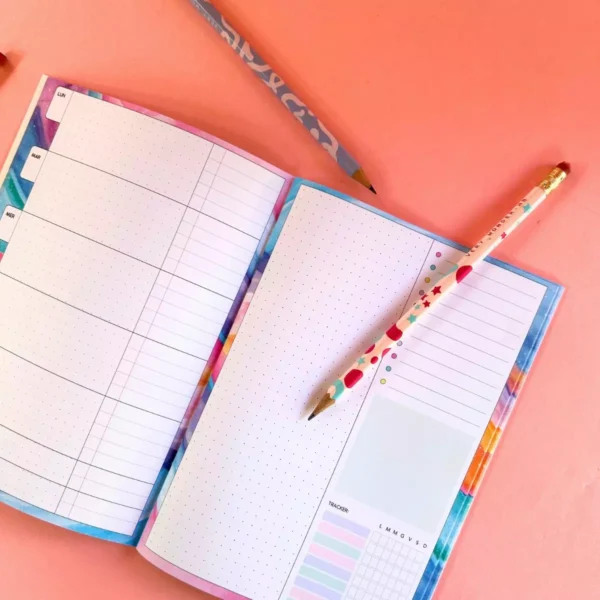 Planner non datato illustrato mensile settimanale