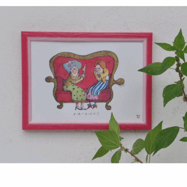 cartolina illustrata dipinta a mano