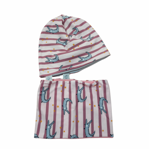 scaldacollo e cappello in cotone