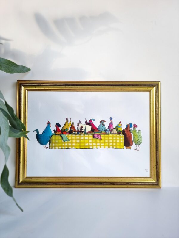 cartolina illustrata dipinta a mano