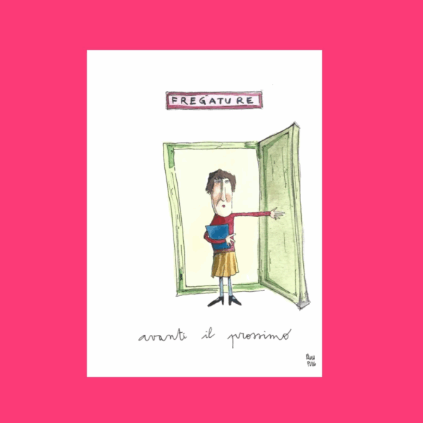 cartolina illustrata dipinta a mano