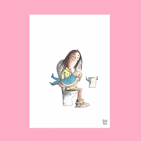 cartolina illustrata dipinta a mano