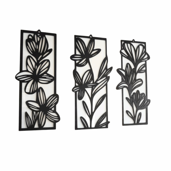 Quadro floreale senza cornice bianco e nero