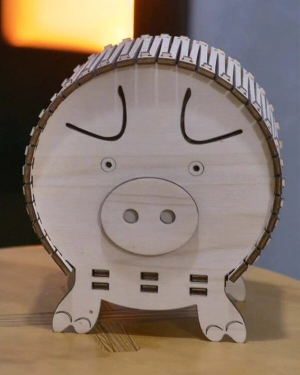 porcellino salvadanaio legno