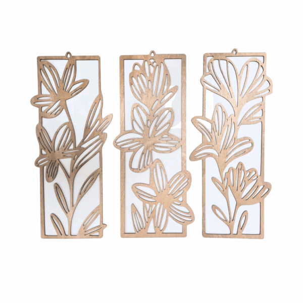 Quadro floreale senza cornice legno naturale