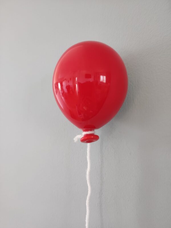 palloncino in ceramica dipinto a mano rosso