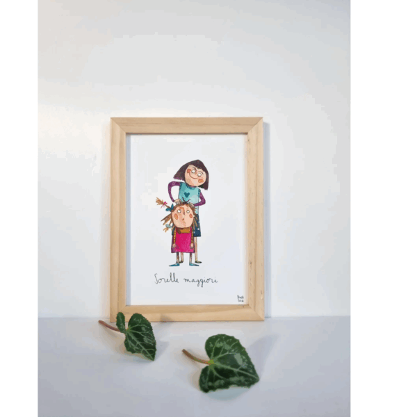 cartolina illustrata dipinta a mano
