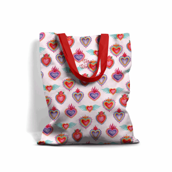 borsa cotone illustrata porta tutto