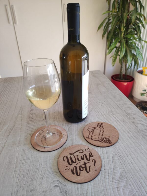 sottobicchieri vino legno