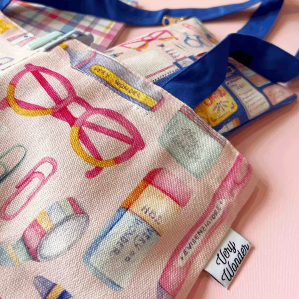 borsa cotone illustrata porta tutto