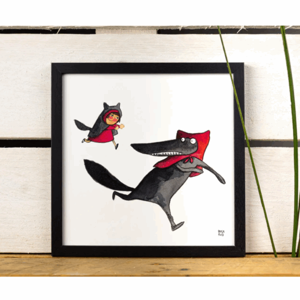 cartolina illustrata dipinta a mano