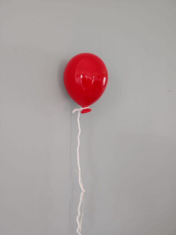 palloncino in ceramica dipinto a mano rosso