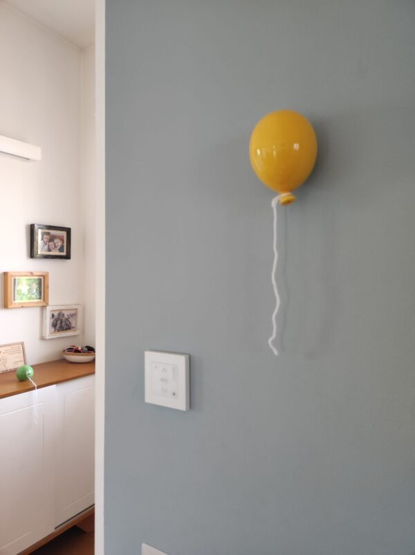 palloncino in ceramica dipinto a mano giallo