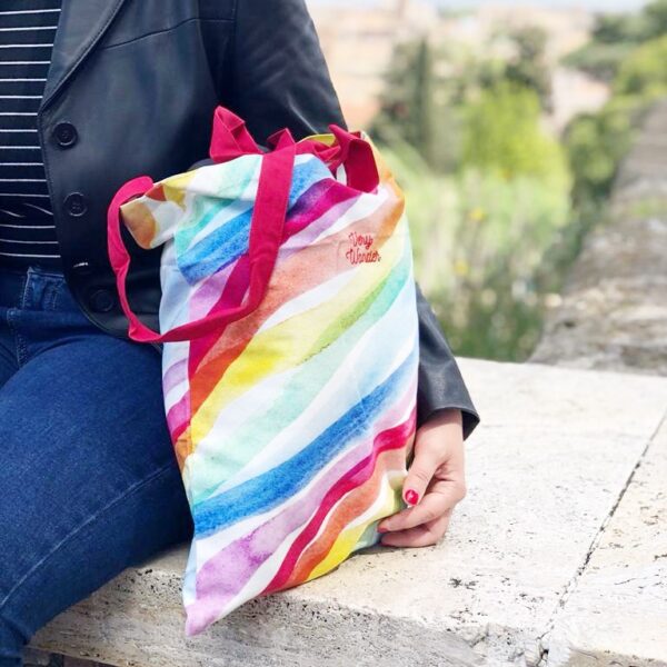 borsa cotone illustrata porta tutto