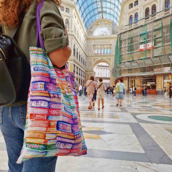 borsa cotone illustrata porta tutto
