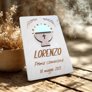 bomboniera targa in legno 3D