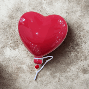 cuore in ceramica dipinto a mano