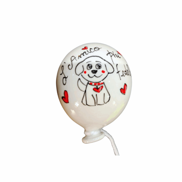 palloncino in ceramica dipinto a mano amico a 4 zampe