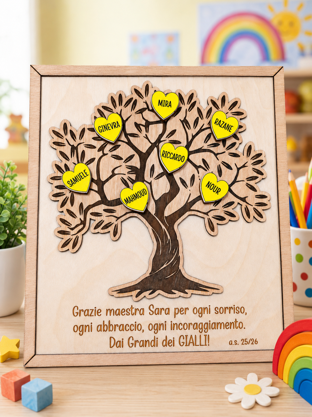 Quadro Albero della vita in legno per la Maestra