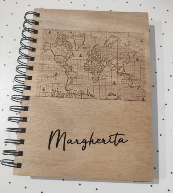Block notes personalizzato con copertina in legno