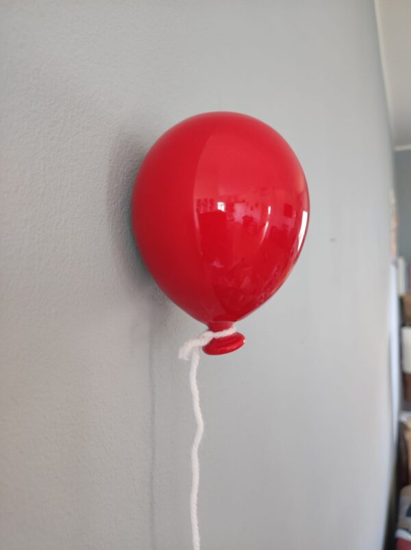 palloncino in ceramica dipinto a mano rosso