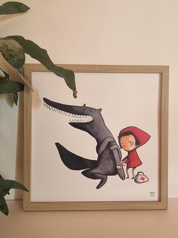 cartolina illustrata dipinta a mano