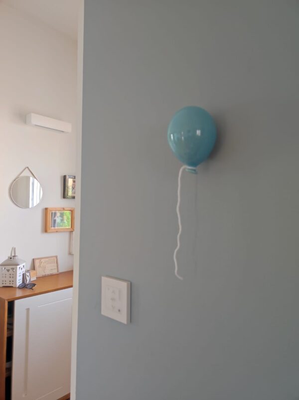 palloncino in ceramica dipinto a mano azzurro