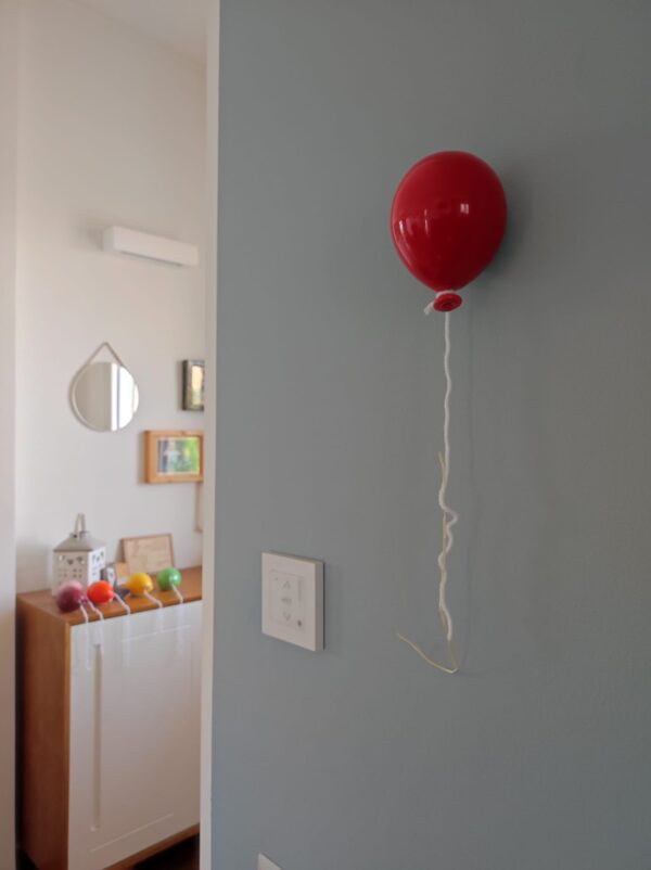 palloncino in ceramica dipinto a mano rosso