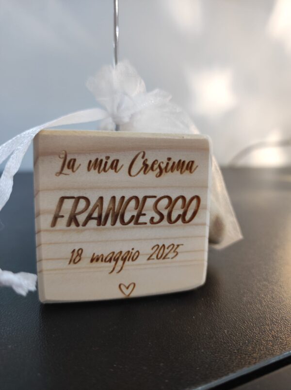 bomboniera cubo legno