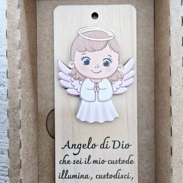 preghiera angelo di dio legno