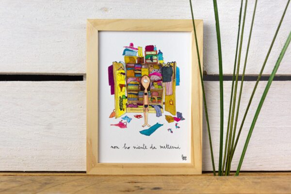 cartolina illustrata dipinta a mano