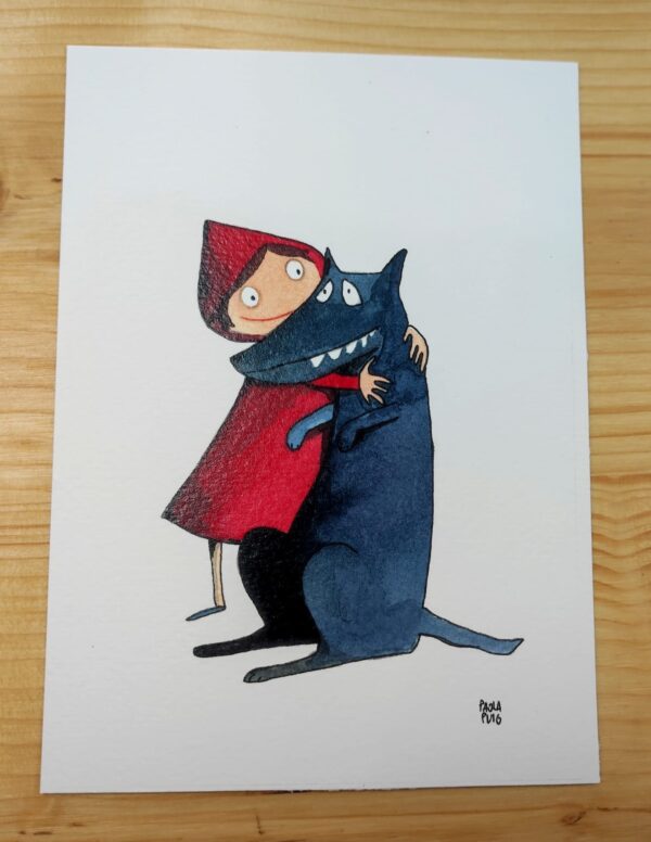 Cartolina quadro illustrato dipinto a mano in acrilico