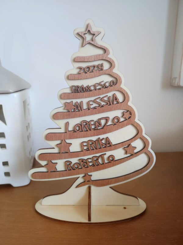 albero di natale con nomi