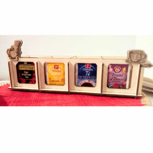 Porta te in legno artigianale. Idea regalo utile in cucina. Idea regalo per le mamme amanti del tea.