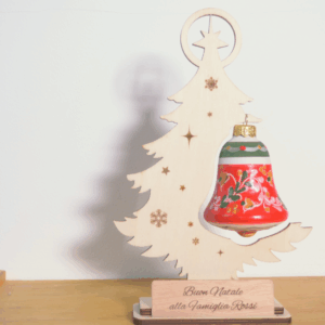 Campana di Natale dipinta a mano con albero