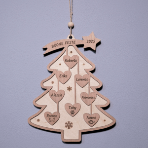 Albero di Natale con nomi da appendere