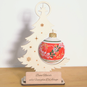 Palla di Natale dipinta a mano con albero