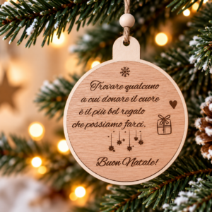 Pallina auguri in legno