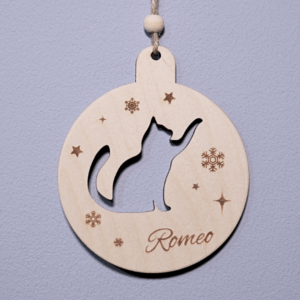 Pallina di Natale cane & gatto intagliata
