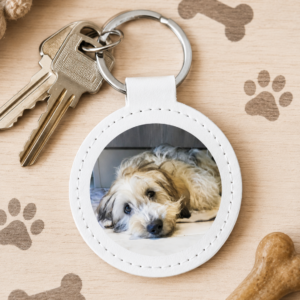Portachiavi personalizzato con foto in ecopelle