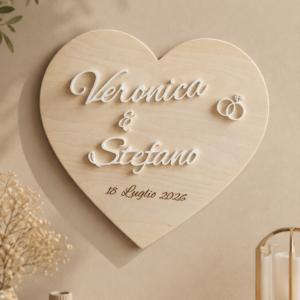 Cuore in legno personalizzato Regalo Matrimonio e Anniversario